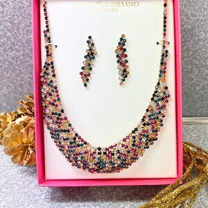 Christian Siriano | NIB | Multicolor Rhinestone Necklace and Earring Set
